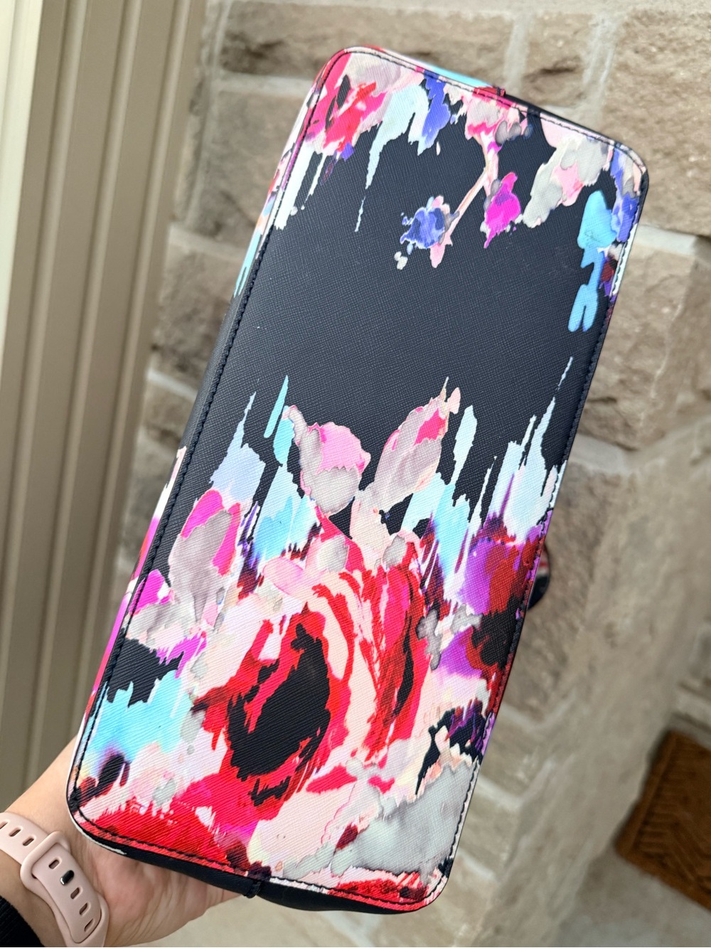 Kate Spade WKRU4751 Floral Satchel Crossbody Navy Multicolour - Picture 4 of 11